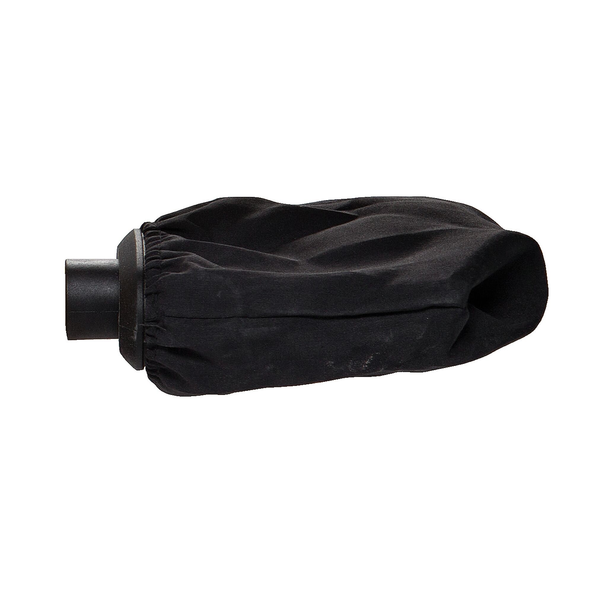 STANLEY SSS310 black dust collection bag side view on white background, photography accessory.