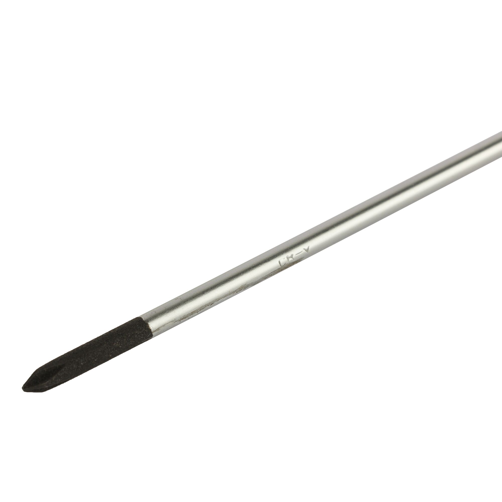 Close-up of a Stanley metal precision file with a round handle and a pointed, abrasive black tip used for fine detail work in photography equipment maintenance.