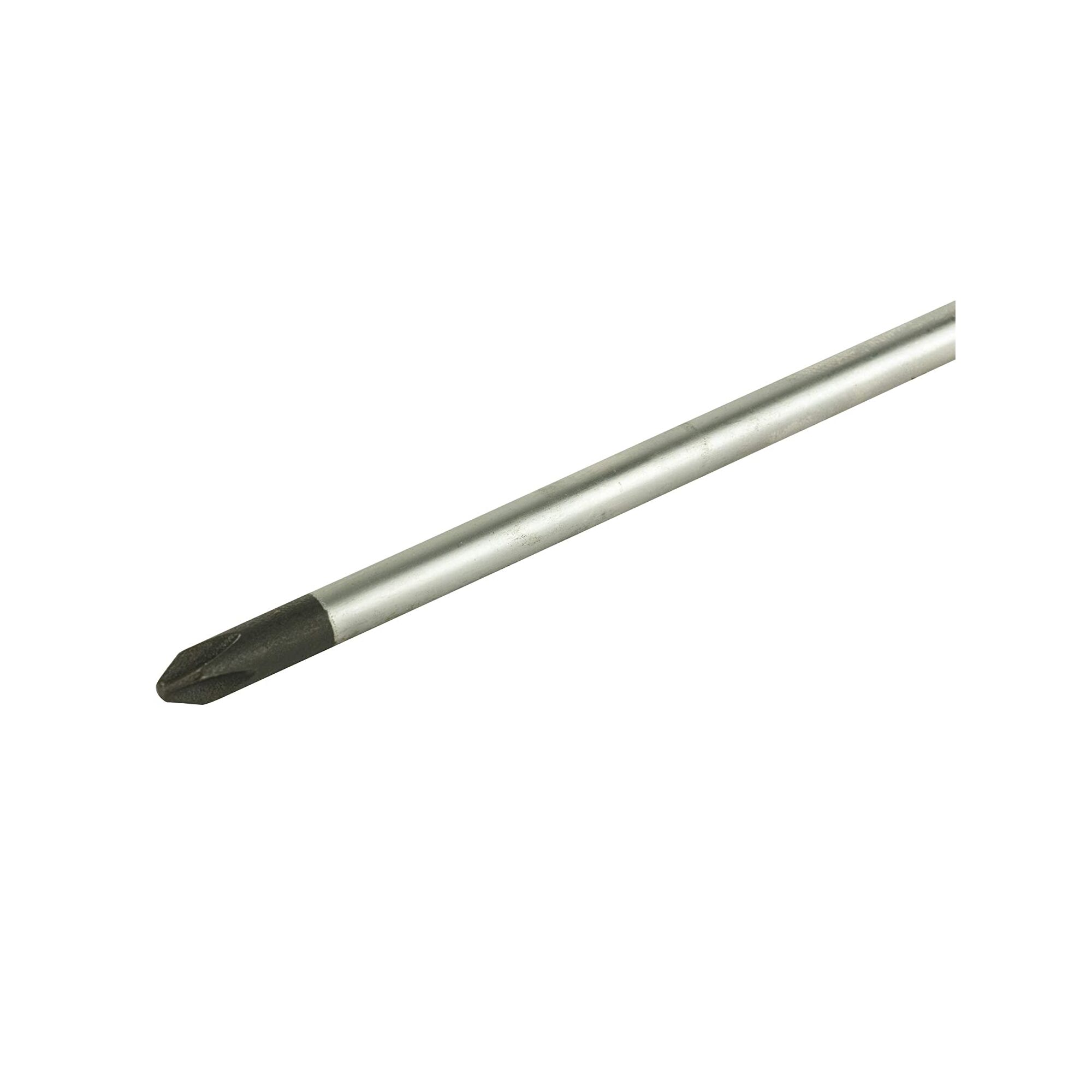 A close-up image of a Stanley Phillips-head screwdriver with a metallic shaft and black tip, photographed on a white background.