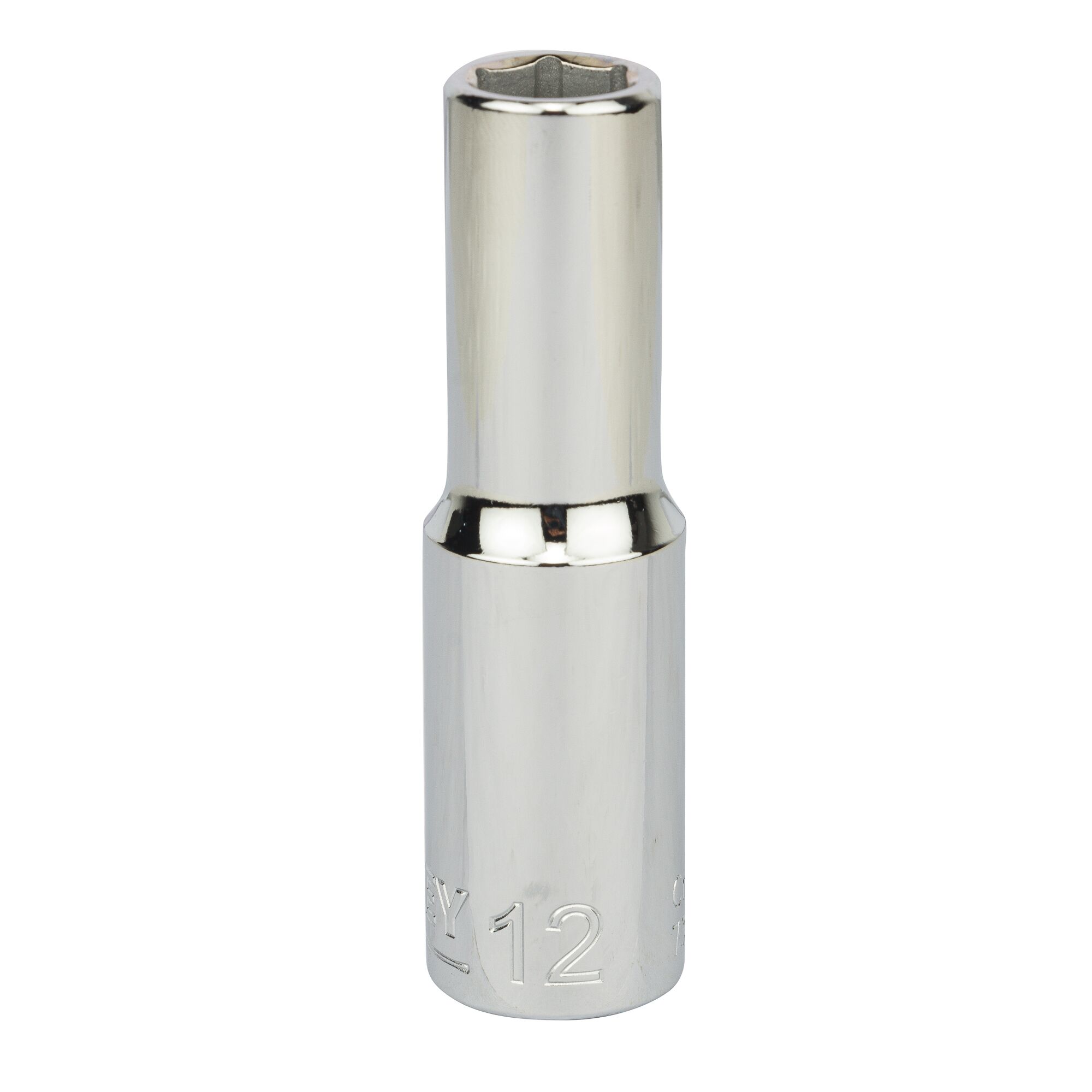 STANLEY STMT73326-8B chrome deep socket, front angle on white background, tool category.