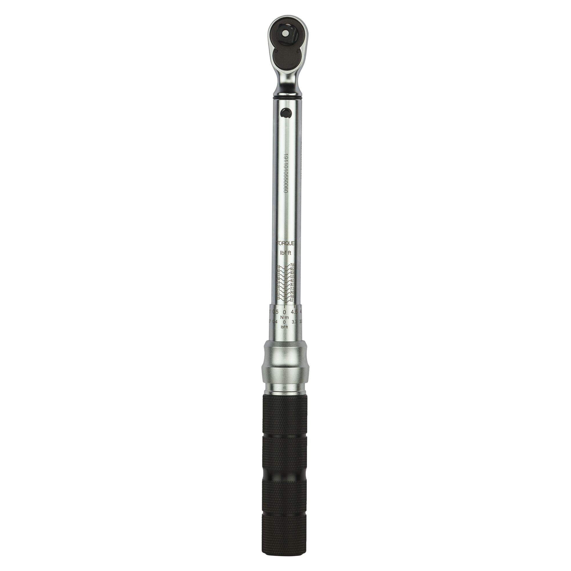 STANLEY STMT73589-8 torque wrench with black textured handle, straight-on angle, product photography.