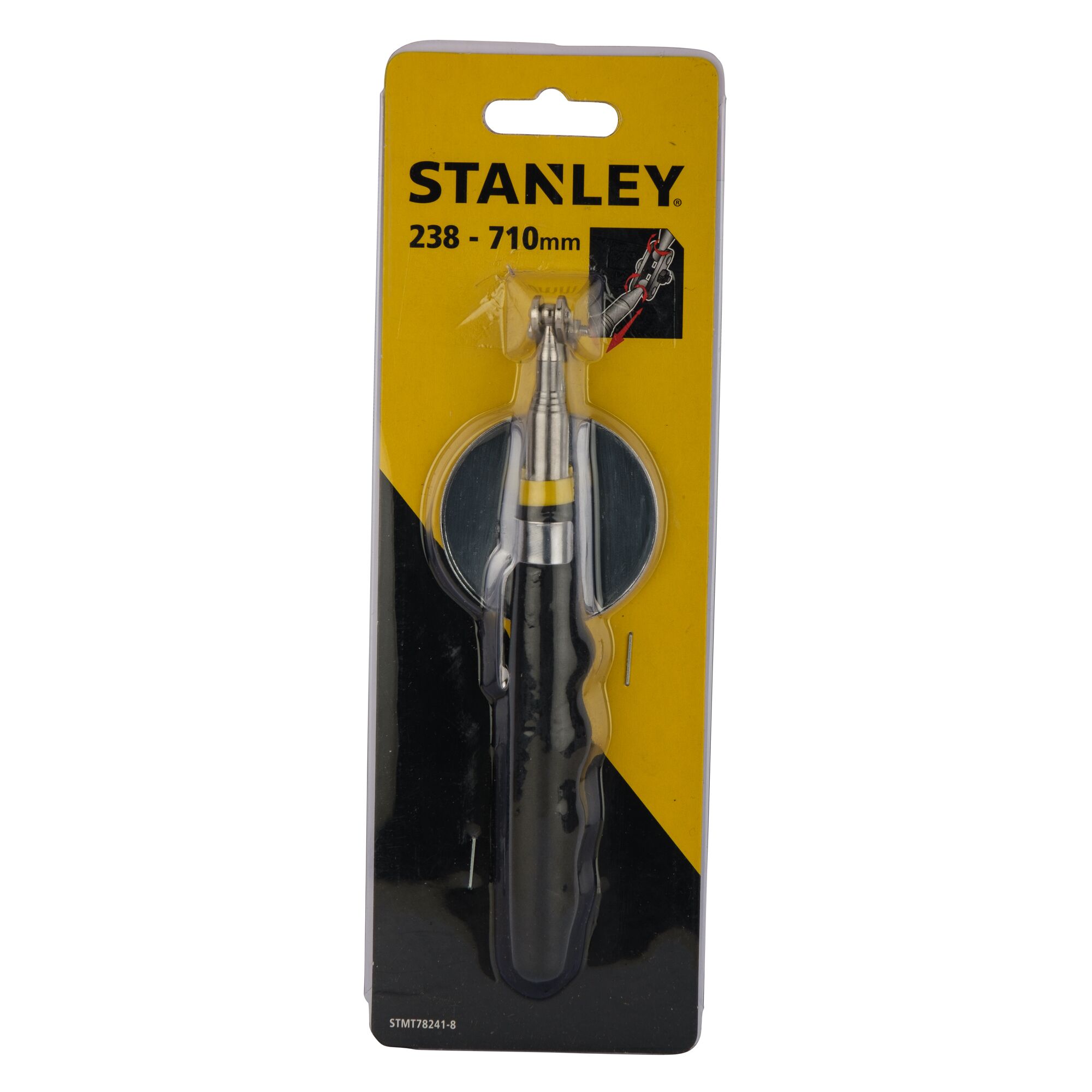 STANLEY STMT78241-8 adjustable circle cutter tool in retail packaging, front angle.