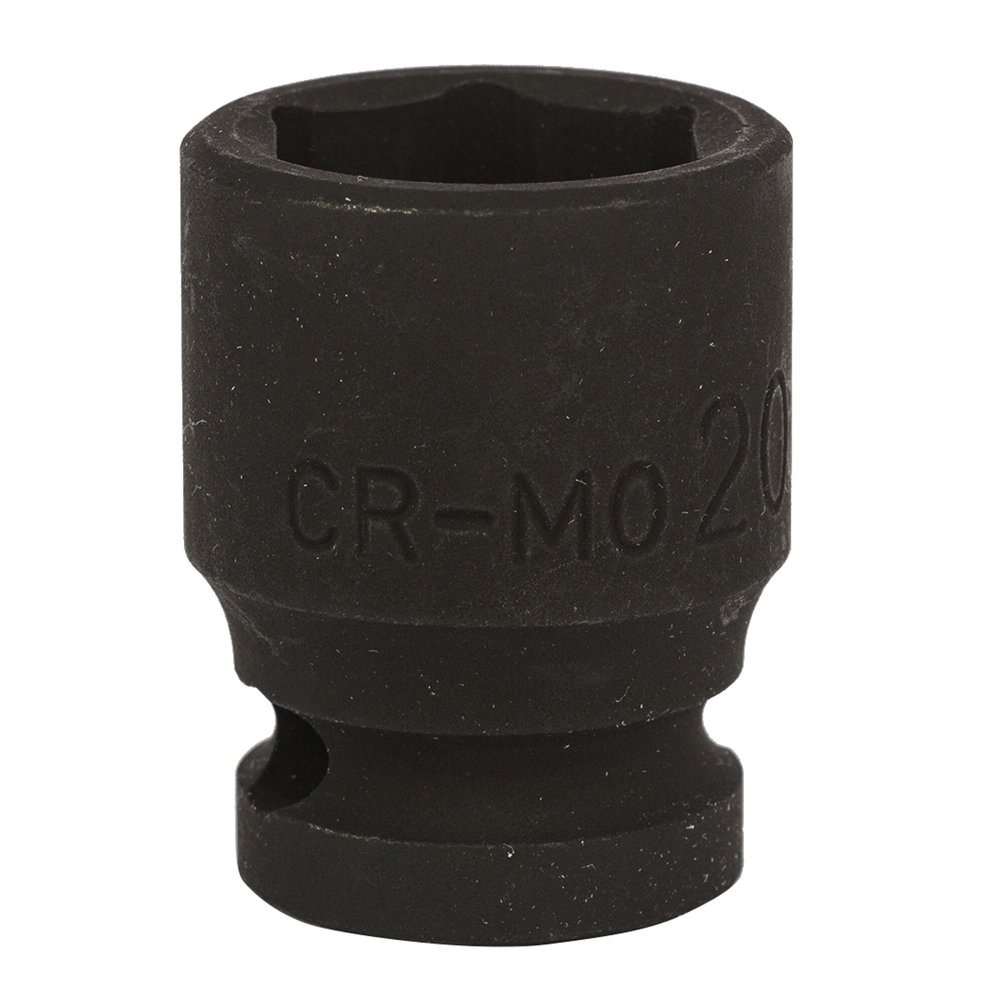 STANLEY STMT89447-8B black impact socket, photography of front angle on white background.