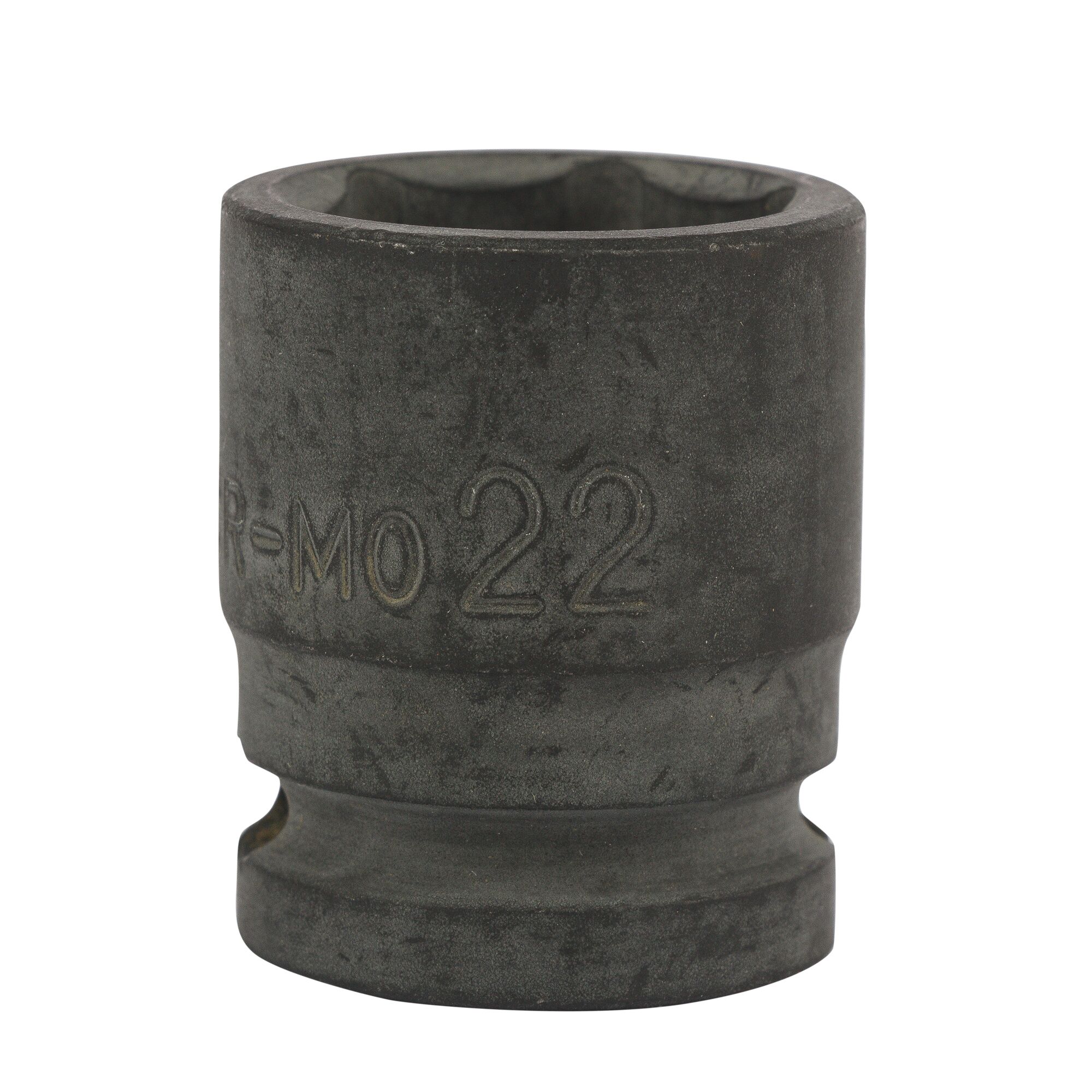 STANLEY STMT89449-8B impact socket, dark matte finish, 22mm size, product front angle on white background.