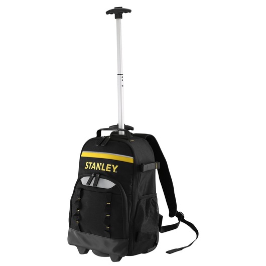 Front full view of a STANLEY backpack trolley on a white background
